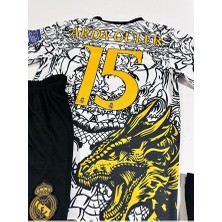 R.madridd Yeni Sezon Dragon Desenli A.r.d.a G.ü.l.e.r Çocuk Forması 4'lü Armalı Set (Black-White)