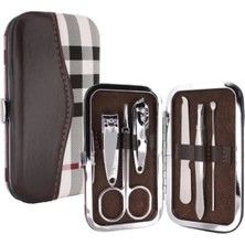 6 Parça Profesyonel Manikür Seti -Tırnak Makası- Kaş Makas- Cımbız - Törpü Seti