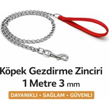 Galacticevo Köpek Gezdirme Zinciri 1 Metre 3 mm – Dayanıklı Çelik Köpek Tasması, Güçlü Kilitli