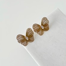 Vesce Atelier Telkari Dokulu Kristal Kelebek Küpe