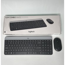 Logitech MK470 Kablosuz Ince Ingilizce Q Klavye + Mouse Seti Siyah (Outlet)