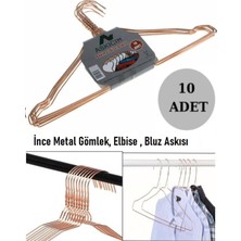 PremiumPort 10 Adet Metal Ince Gömlek ve Bluz Askısı, Dolap Düzenleyici Set