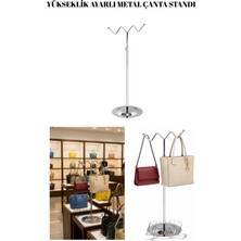 PremiumPort Yüksekliği Ayarlanabilir Krom Çanta Teşhir Standı, Şık ve Dayanıklı