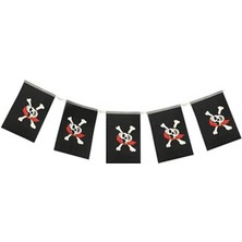 Skygo Korsan Partisi Korsan Logo Baskılı Flama Süs Afiş Süsleme 8 li