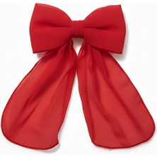 Jz Moda Büyük Boy Kuyruklu Şifon Fiyonk Otomatik Toka A