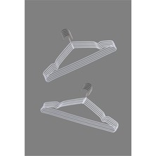 PremiumPort Beyaz Metal Askı Seti, Dayanıklı ve Çok Amaçlı, 10'lu Paket