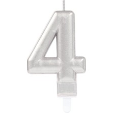 Skygo 4 Rakam Mum Gümüş Renk