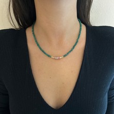 Suerte Accessories El Yapımı Akuamarin Doğal Taş Özel Tasarım Minimal Kadın Doğaltaş Kolye