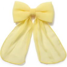 JZ Moda Uzun Kuyruklu Şifon Fiyonk Otomatik Klipsli Toka