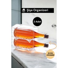 PremiumPort 2’li Kristal Plastik Dolap Şişe Organizeri, Üst Üste Dizilebilir, Pratik Depolama