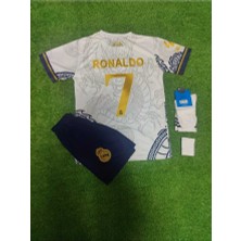 Real Madrid 2023/24 Yeni Sezon Ronaldo Dragon Desenli(Gold) Çocuk Forması Şort Çorap Bileklik Seti