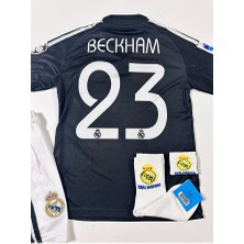 R.madridd 2004/05 Sezon D.a.v.i.d B.e.c.k.h.a.m Nostalji Çocuk Forması Armalı Set (Black)