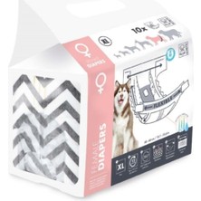 Feyza Design Dıapers Dişi Köpekler Için Xl Külot 10'lu, Bel Çevresi 40-60 cm