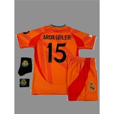 Arda Güler 2024-25 Yeni Sezon R,e,a,l, M,a,d,r,i,d, Deplasman Çocuk Forması 4'lü Set