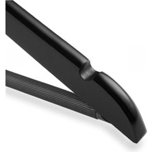 PremiumPort 24 Adet Ahşap Görünümlü Siyah Plastik Elbise Askısı Seti