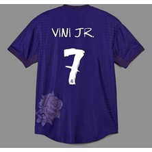 Vinicius Jr. 2023-24 Sezon Real Madrid Mor Güllü Özel Tasarımlı Yetişkin Forması