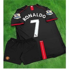 M.unitedd Moskova 2008 Sezonu Cristiano Ronaldo Çocuk Forması 4'lü Set (Black)