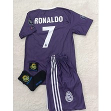 R.madridd 2017 Cardiff Şampiyonlar Ligi Cristiano Ronaldo Çocuk Forması 4'lü Set (Armalı)