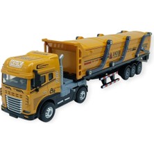 İnura Global Metal Tır 1:24 - Sesli Işıklı Kum Taşıyıcı Tır 39 cm - Sarı