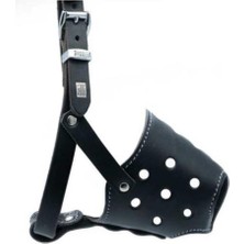 Feyza Design Köpek Ağızlığı, Deri, Medium, Siyah, 1.5X50-55 Cm, Güvenli ve Konforlu