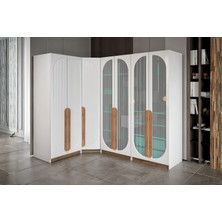 Doressa Shila 7 Kapılı 4 Camlı Köşe Gardırop