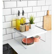 PremiumPort Büyük Boy Katlanabilir Dolap Içi Raf Düzenleyici, Tezgah Üstü Kullanım