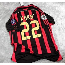 Efsane M.i.l.a.n Kaka 22 Nostalji Yetişkin Siyah-Kırmızı Kısa Kol Forması HD1199