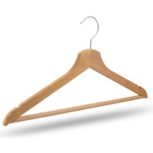 PremiumPort Ahşap Elbise Askısı 38 Adet, Doğal Renk, Dayanıklı ve Şık Tasarım