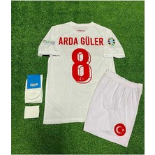 A.r.d.a. G.ü.l.e.r Türkiye Euro 2024 Milli Takımı Beyaz Iç Saha Çocuk Forması 4'lü SET-İZ03