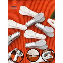 PremiumPort 144 Adet Gri Beyaz Premium Kırılmaz Mandal, Yaysız, Paslanmaz, Iz Bırakmaz