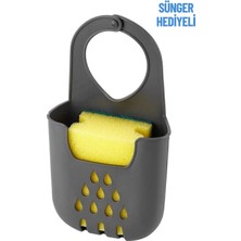 PremiumPort Pratik Mutfak ve Banyo Silikon Süngerlik, Evye Üstü Askılı Düzenleyici