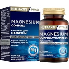 Nutraxin Magnesium Complex Gıda Takviyesi, 60 Tablet - Dezenfektan Hediyeli (%72 Alkol)