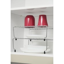 PremiumPort Genişletilebilir Krom Raf Organizer, Mutfak ve Banyo Için Çok Amaçlı Düzenleyici