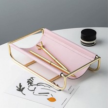 PremiumPort Şık ve Pratik Pembe Masaüstü Düzenleyici, Ofis ve Ev Kullanımı Için Ideal