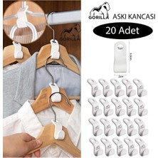 PremiumPort 20 Adet Gömlek ve Kemer Askı Kancası, Dolap Içi Düzenleyici Set