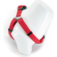 Feyza Design Köpek Göğüs Tasması, Ayarlanabilir ve Kolay Takılır, Kırmızı Renk