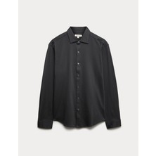 Marks & Spencer Regular Fit Easy Iron Saf Pamuklu Jarse Gömlek