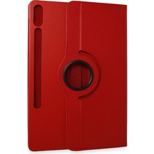 Hsc Bilişim Galaxy X610 Tab S9 Fe 12.4 Kılıf 360 Tablet Deri Kılıf - Kırmızı