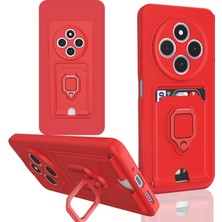 Hsc Bilişim Redmi 14C Kılıf Zuma Kartvizitli Yüzüklü Silikon - Kırmızı