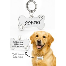 Feyza Design Özel Tasarım Gümüş Renk Çelik Köpek Isimliği ve Künye