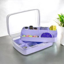 PremiumPort Şık ve Kullanışlı 2l Lila Organize Kutu, Dikiş ve Boncuk Saklama