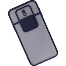 Hsc Bilişim Galaxy J7 / J730 Kılıf Palm Buzlu Kamera Sürgülü Silikon - Lacivert