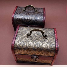 Shopwave Ahşap Deri sandık Kutusu