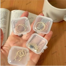 PremiumPort Şeffaf Takı ve Aksesuar Kutusu 10'lu, 3,5x3,5 Cm, Şeffaf Tasarım