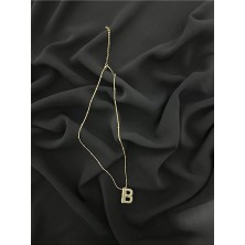 Mac Center B Harfli Balon Kolye Kararmaz Paslanmaz Garantili Çelik Kadın Kolye