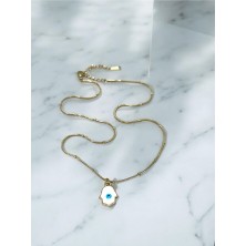 Mac Center Fatma Ana Eli Nazar Boncuklu Kolye Paslanmaz Çelik-Kadın Kolye- Kolye-Hediye