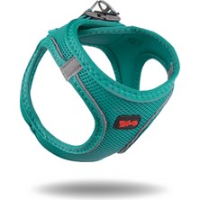 Feyza Design Nefes Alabilir Air-Mesh Kedi ve Köpek Göğüs Tasması, Yumuşak ve Dayanıklı Yeşil