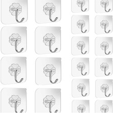 PremiumPort 12'li Şeffaf Güçlü Duvar Askısı ve Vantuz Kanca Seti