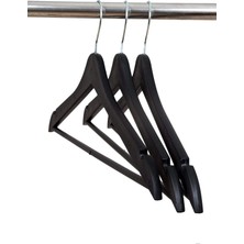 PremiumPort Şık 5'li Ahşap Görünümlü Plastik Askı Takımı