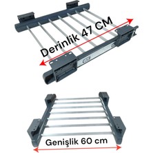 PremiumPort Kaliteli Teleskopik Raylı Pantolon Askısı, Üst Raf Montajlı, Antrasit Metal